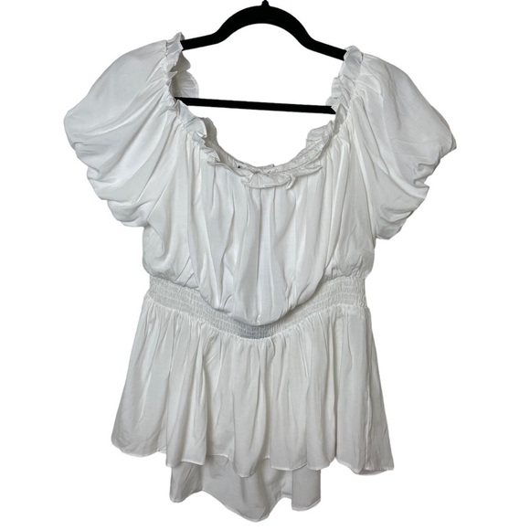 SCARLET DARKNESS Renaissance Medieval Pirate Shirring Steampunk Top White Size L - Picture 3 of 12